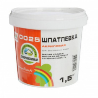 Фото товара - Шпатлевка "Р-0025" акриловая 1,5кг /8/