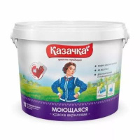 Фото товара - Краска ВД-АК МОЮЩАЯСЯ  д/стен и потолков 1,4кг КАЗАЧКА
