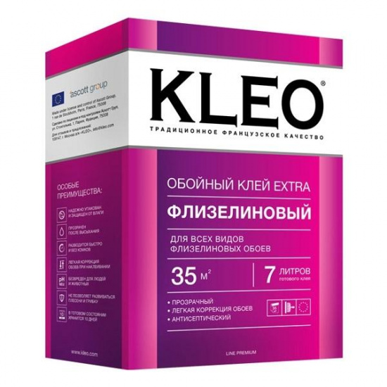 Большое фото товара - Обойный клей KLEO Экстра флизелиновый 240г/20/, 22-00000565. Вариант №1